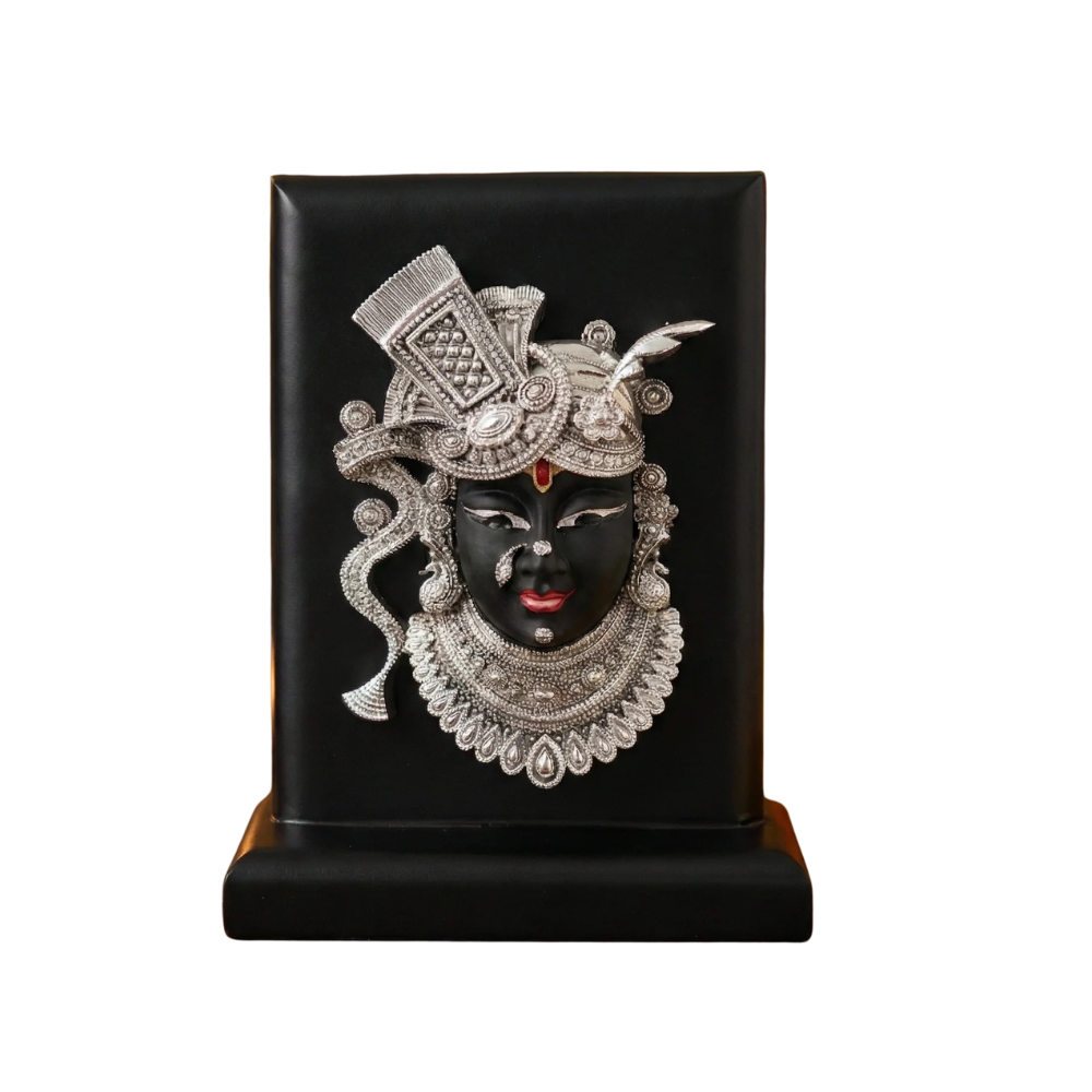 999 Pure Silver Shrinathji Idol beautifully crafted for home decor, ideal for pooja room and festive gift.