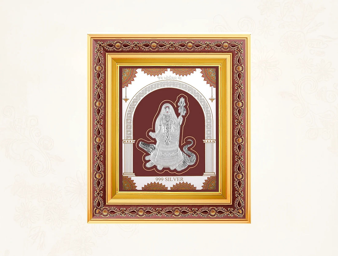Silver frame for photo display, 10.5x9 inches, square copper wall mount frame by Bhagwati Jewels, ideal for gifting.