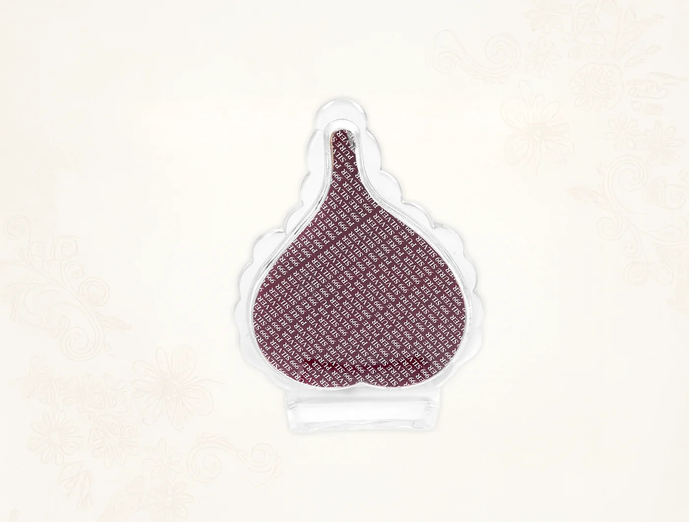 999 Silver Pure Ganesh Green Pan Stand in maroon color, ideal for home temple and office decor.