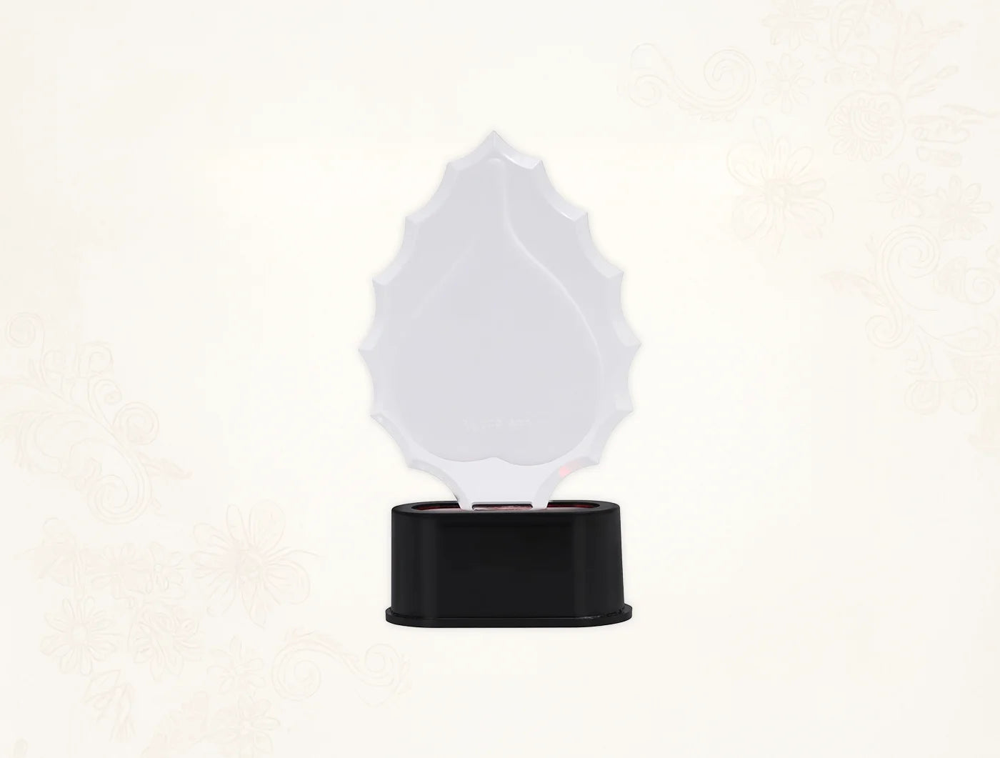 999 Pure Silver Ganesha Trophy Stand on a black base, decorative tabletop piece, 7 inches by 3.5 inches.