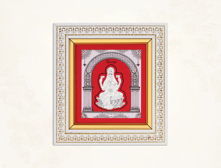 999 Pure Silver Laxmiji Frame | hanging frame (8" x 7.50" Inch)