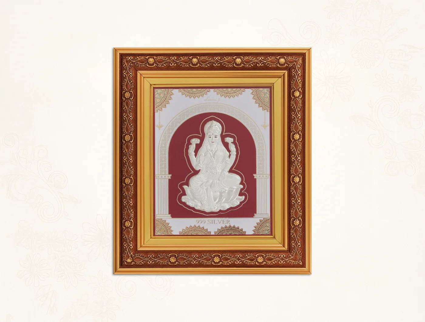 999 Pure Silver Laxmiji hanging Copper frame featuring Lord Laxmiji in 999 pure silver with a copper finish, from Bhagwati Jewels.