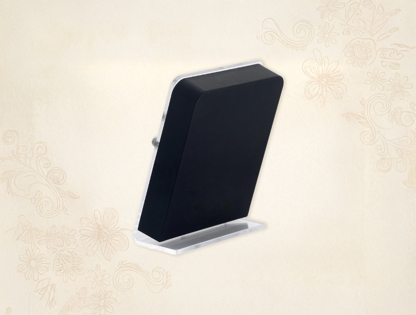 24KT Gold Madina Stand | Tabletop Display (4" x 3") Glass MadinaTabletop | 24Kt Gold | Rectangular Carving Frame | (For Premium Gift, Poojaroom Decor, Office Desk, Car Dashboard, Table Decoration)