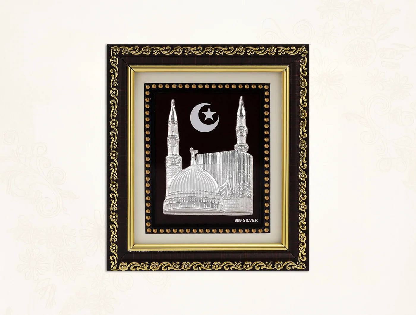 999 Silver Madina Frame for Gift Items  | Ideal Pure Silver Gift for Festivals & Weddings | Square Tabletop |5.5 X 5 Inch