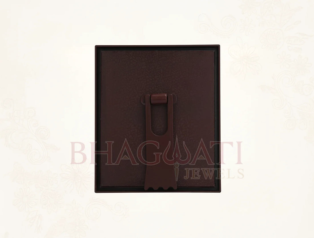 999 Pure Silver Mahavir Swami hanging frame back view, wooden square photo frame by BHAGWATI JEWELS.