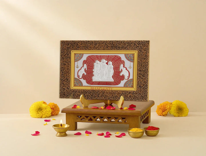 Ramdarbar | 999 Pure Silver | Decor, Silver Gift Items, Temple & Office Decor | hanging frame (13" x 10" Inch)