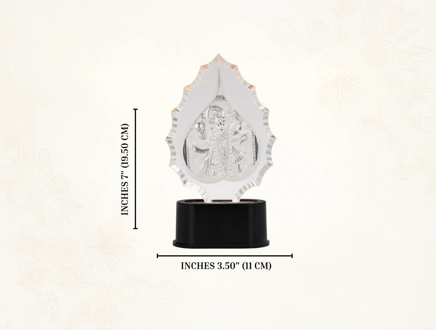 Silver frame Pan Trophy featuring Shrinathji design in 999 silver, crafted by Bhagwati Jewels.