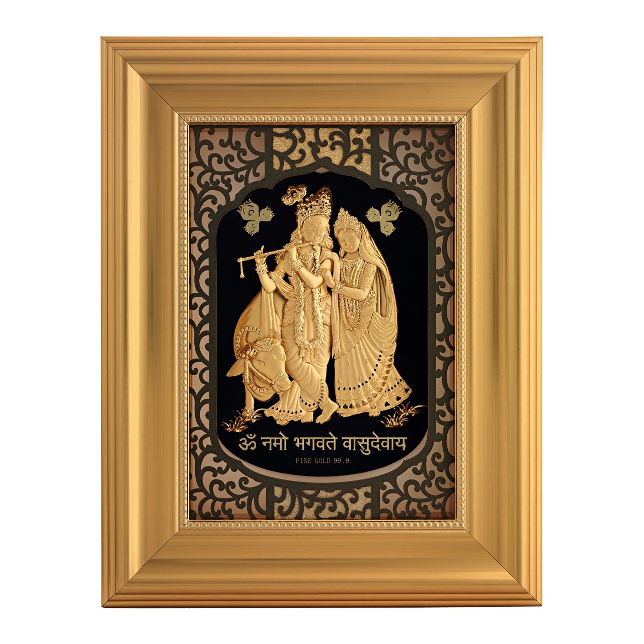 Radha Krishna 24kt Gold Foil Frame