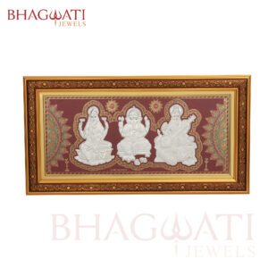 Laxmi Ganesh Sarswatimaa 999 Pure Silver Frames